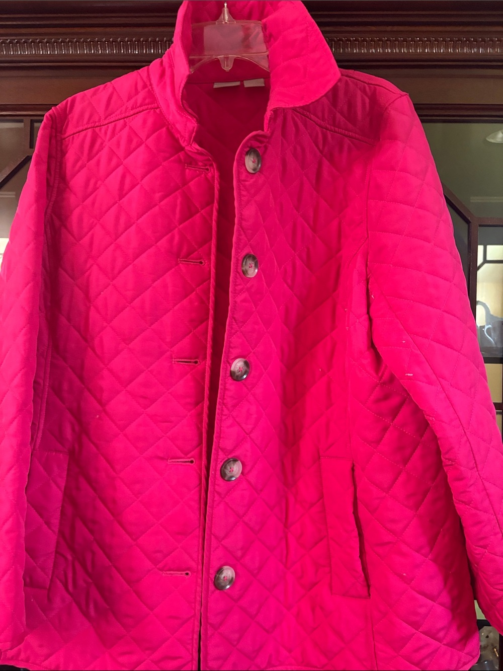 Chico's Quilted Utility Jacket in Hot Pink